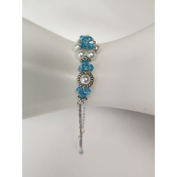 Handmade Jewelry by Ms. Lynda Aqua Bracelet - Picture 1 of 5